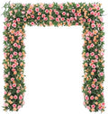 Suncalla 8 Pack 6.56Ft Artificial Rose Flower Garland Silk Flocked Pink Rose Garland Faux Eucalyptus Flower Vine for Wedding Party Table Centerpiece Arch Background Decoration(Eucalyptus) by Unknown