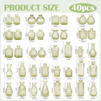 Glass Bud Vases in Bulk Small Mini Green Vase for Flowers 23pc - Image 6