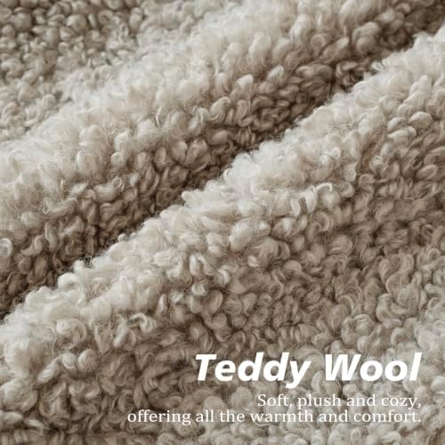 Foindtower Decorative Fuzzy Faux Fur Throw Pillow Covers 24x24 Light Grey - Image 2