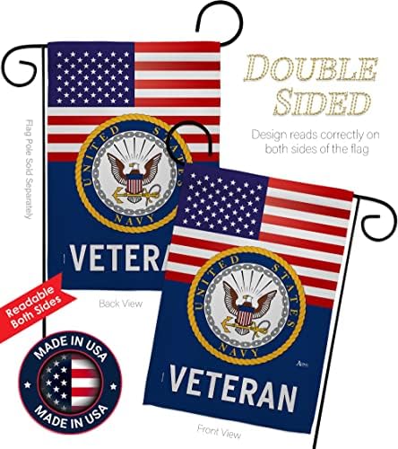 US Navy Veteran Flag Stand Pole Set Armed Forces USN Seabee Decorations American Flags For Outside House Retire Official Rememberance Grave Decor For Cemetery Military Gift Made In USA 13 X 18.5 - Image 3