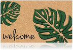 Coir Welcome Mat, Non-Slip, Leaves, 17 x 29 in by AmaruDoorMats