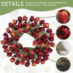 24" Tulip Fall Wreath for Front Door Real Touch Fade-Resistant - Image 4