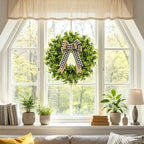 28'' Boxwood Wreath for Front Door, Spring Wreaths for Outdoor Indoor Decor - Image 5