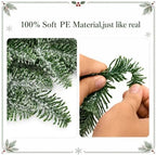 2 Pcs Extra-Long Snow Christmas Teardrop Swag, Artificial Frosted Door Swag - Image 3