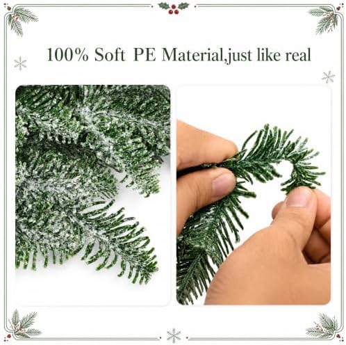 4 Pcs Extra-Long Snow Christmas Teardrop Swag, Artificial Frosted Door Swag - Image 3