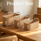 Woven Wall Baskets Set of 3, Boho Wicker Hanging Organizer 3 Sizes - Image 7