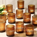 Votive Candle Holders, 24 Pack Amber Candle Holders for Christmas by Uniteland