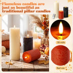 Retisee 3 Pcs 6/8/12" Fall Flameless LED Candles Decorations for Home - Image 3