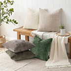 decorUhome Textured Chenille Throw Pillow Covers 26x26 Set of 2 Dusty Brown - Image 5