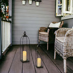 Decorative Candle Lanterns Set of 2, Black Metal for Indoor & Outdoor - Image 3