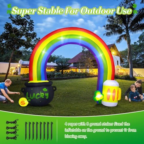 10 FT St Patricks Day Inflatables Outdoor Decorations Rainbow Archway - Image 5