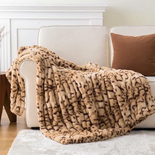 Battilo Faux Fur Throw Blanket for Couch, 60"x80", Double Side by BATTILOHOME