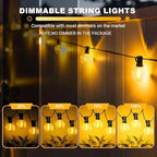 LAMPHOME 2PACK Yellow Outdoor String Lights, 26FT 13 G40 Gold Shatterproof Patio Lights, IP65 Waterproof Dimmable Connectable Globe LED Hanging Lights for Backyard, Bistro, Porch, Deck, Balcony - Image 7