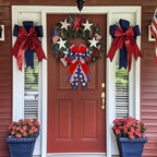 2 Pack Large 4th of July Bow for Wreath 20"x11", Patriotic Wired Ribbon Bow - Image 7