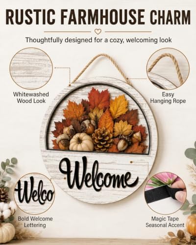 16 PCS Interchangeable Welcome Sign for Front Door Every Season Decoration - Image 3