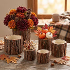 6 Pcs Wooden Vase for Centerpieces Wedding Flower, L+m+s by RimCereal