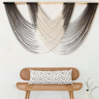 Jakalin Macrame Wall Hanging Black Dip-Dyed Fiber Wall Art 59" Wx35 L - Image 2