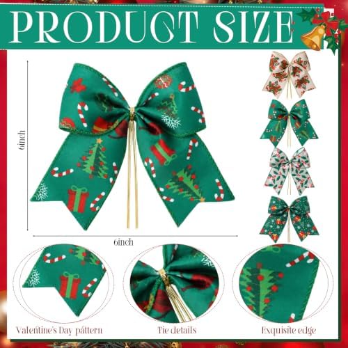 Daifunli 48 Pcs 6 Inch Christmas Bows for Wreaths - Image 2