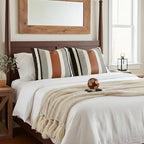 Decorative Striped Throw Pillow Cover 26x26 Inch Black White & Brown - Image 7