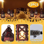 12-Pcs Mini Lanterns, Small Candle Lanterns Decorative, LED Tea Light Lantern Ramadan Decorations, Hanging Lantern, Centerpiece for Wedding Table, Battery Included(Rose Gold) - Image 2