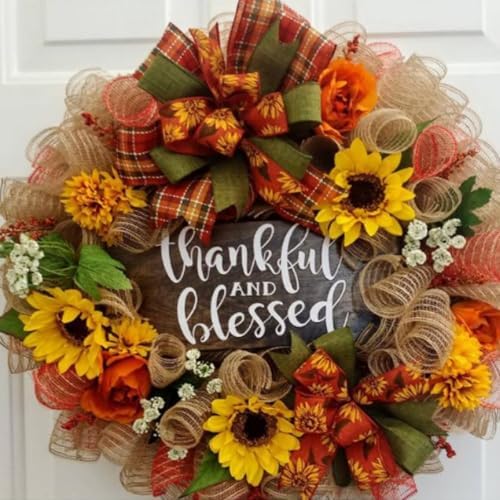 5 Rolls Fall Thanksgiving Deco Mesh Ribbon for Wreaths Crafts - Image 4