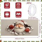 Santa Garage Door Banner 16x7 Ft - Breaking Through Paper Effect for Double Car Garage Fun Holiday Decor - Image 4