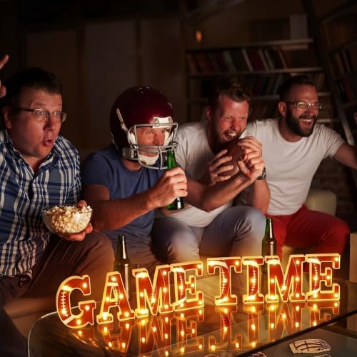 Honoson 8 Pcs Football Party Decorations Game Time LED Lights Sign - Image 4