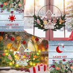 Pre-Lit Christmas Wreath for Front Door, Lighted Witch with 6H On/18H Off - Image 2
