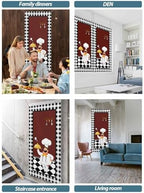 Red Kitchen Chef Door Cover Decorations, Welcome Front Door Backdrop, Black Plaid Gourmet Food Vintage Hanging Banner Sign for Holiday Party Supplies Indoor Outdoor Holiday Decor 35.4x79 Inch - Image 5