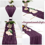16 Pack Dark Purple Cheesecloth Table Runners 20x120 Inch Gauze Table Runner 10FT Easter Cheese Cloth Table Runner Rustic Sheer Runner for Wedding Baby Shower Birthday Party Table Decor - Image 4