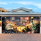 6 * 13FT Eagle Flag God Bless The UAS Garage Door Cover Decorations Independence Day Garage Door Banner for Outdoor Indoor Patriot Party Photography Backdrop - Image 4