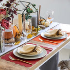 LemonRoad Scalloped Placemats Double Layer Linen, 16 Pcs, Vintage Color - Image 5