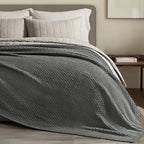 EVERGRACEHOME Chunky Chenille Knit Throw Blanket, 108x92, Charcoal Gray - Image 6