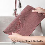 Leetaltree Burgundy Placemats Set of 12 - Heat Resistant Non-Slip Place mats for Dining Table, Washable Durable PVC Vinyl Woven Table Mats（Burgundy, 12） - Image 4