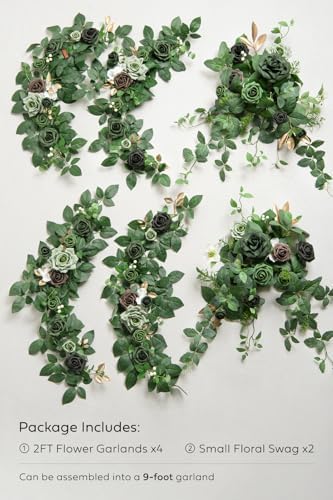Ling's moment Lily White Artificial Flower Garland Wedding Arch 9 FT - Image 5