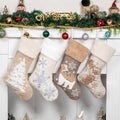 LUBOT 4 Pack Christmas Stockings Soft Large Family Xmas Stocking Set of 4 Embroidered 20" Modern Rustic Farmhouse Country Fireplace Hanging Christmas Decorations by LUBOT