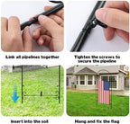 2 Pack Metal Garden Flag Holder Stand Scroll American Stand Yard Flag Pole Stake Fits Max 14 x 25 Inch for Outside House Garden Yard Lawn Patio Balcony Decor, No Flags Included - Image 4