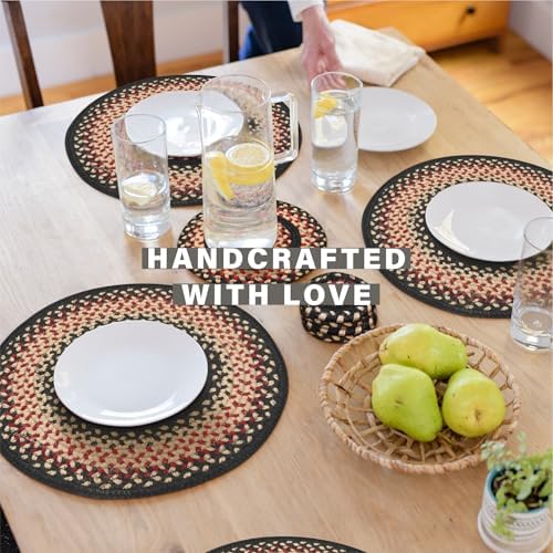 Homespice Gloucester Jute Braided Placemats, Round 15" Set of 6 - Image 2
