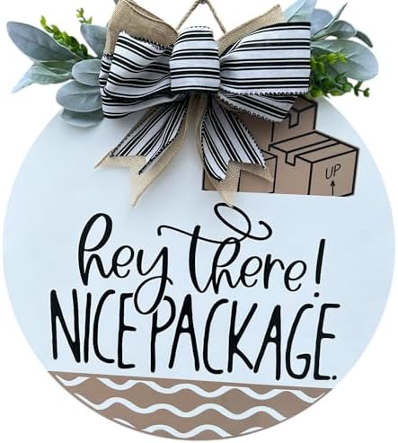 Wood front door sign Wood sign Home decor Welcome sign Sign for front door House warming gift Wedding gift (Nice Package, 11" Width) by Unknown