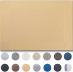 Placemats Set of 12 - Easy Clean Woven Vinyl Placemats for Dining Table, Indoor/Outdoor Place Mats, Washable PVC Table Mats（Gold Cube） - Image 6