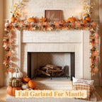 6 FT Lighted Fall Garland with Lights Autumn Automatic ON/Off Timer - Image 6