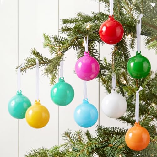 FoldTier 9pcs 3" Colorful Glass Ball Christmas Tree Ornament, Multicolor by FoldTier