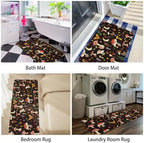Boho Kitchen Mat Set of 2,Black Mushroom Modern Farmhouse Kitchen Rugs and Mats Non Skid Washable,Bohemia Runner Rugs with Rubber Backing for Kitchen Decor Accessories (17"x47"+17"x30") - Image 6