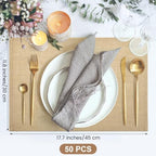 Kochorie 50Pcs 11x17 Woven Burlap Placemats Jute Placemat for Dining Table - Image 2
