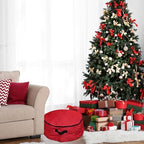 Northlight 2 in 1 Quilted Red Zip Up Christmas Garland and Wreath Storage Bag - Image 5
