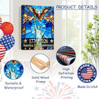 HomeifHue 250th American Anniversary Canvas Wall Art 4th of July USA Decorations American Flag Painting Picture Eagle Pictures Wall Decor Independence Day Home Decor(F2 16x20in) - Image 4