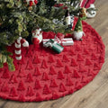 Civaner 48in Red Tree Christmas Tree Skirt Faux Fur by Civaner