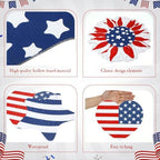 RattanView 12 Pcs Large Outdoor 4th of July Hanging Decor Patriotic Tree Ornaments 12'' and 10'' Red White Blue Plastic Tags with String Lawn Yard Garden for Independence Day 250th Anniversary Decor - Image 3