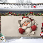 Interactive Santa Banner 16x7 Ft - Illusion Design for 2 Car Garage Large Wall Decoration - Image 2