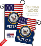 US Navy Veteran Garden Flag - Pack Armed Forces USN Seabee United State American Military Retire Official USA Vintage Applique - House Banner Small Yard Gift Double-Sided Made in 13 X 18.5 - Image 3